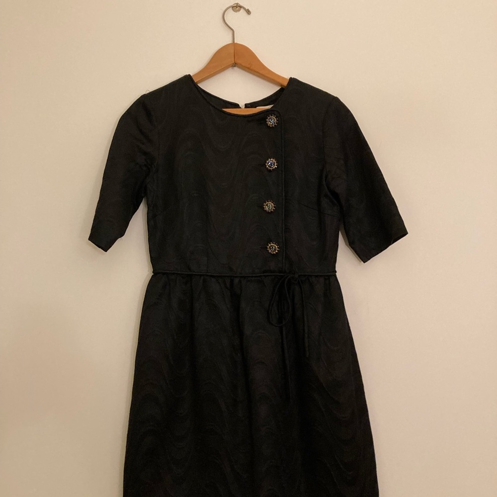 Chic Black Midi Dress with Button Detail by Jovovich Hawk.